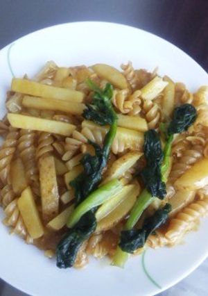 ポテトカレーパスタ焼き-レシピのメイン写真