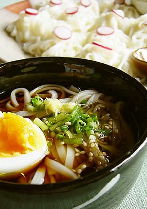 半熟卵入り冷やしうどん-レシピのメイン写真