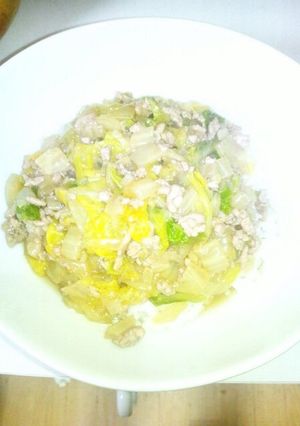 豚ひき肉と白菜のあんかけ丼-レシピのメイン写真