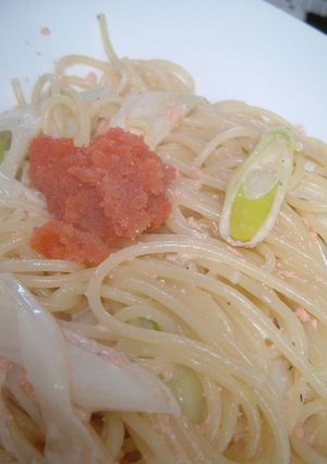 ネギと明太子のクリームパスタ-レシピのメイン写真