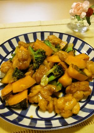 鶏とブロッコリーとかぼちゃのウマウマ炒め-レシピのメイン写真