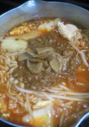 韓国ら~めんで納豆雑炊-レシピのメイン写真