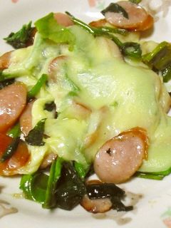 ほうれん草とウィンナーのチーズ焼き-レシピのメイン写真