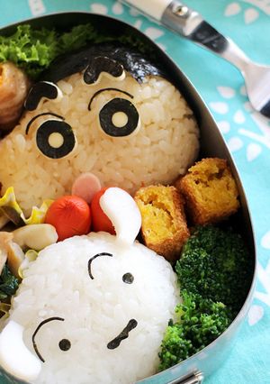 クレヨンしんちゃんとシロのキャラ弁-レシピのメイン写真