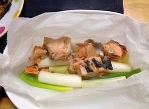 簡単！サーモン缶とネギのレンジ蒸し-レシピのメイン写真