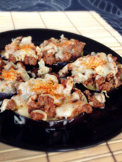 酒の肴に♪茄子の肉味噌チーズ焼き-レシピのメイン写真