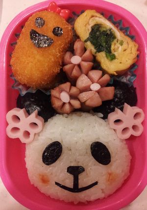 【覚え書き】パンダさんお弁当-レシピのメイン写真