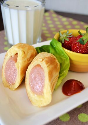 HMで揚ずに簡単♡焼きアメリカンドッグ-レシピのメイン写真