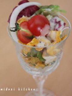 簡単♪パフェ風シーザーサラダ-レシピのメイン写真