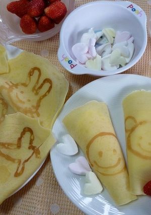 マシュマロ入りお絵描きクレープ-レシピのメイン写真