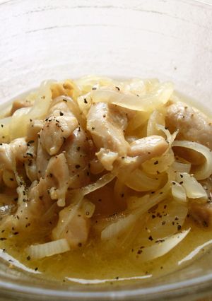 新たまねぎと鶏肉のわさびドレッシング-レシピのメイン写真