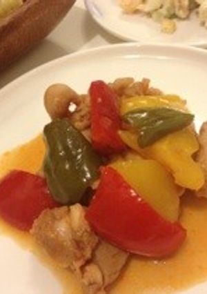 レンジで簡単♪鳥肉パプリカ簡単ヘルシー煮-レシピのメイン写真