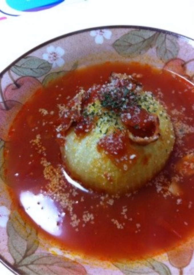 まるごと新タマネギのトマトスープ-レシピのメイン写真