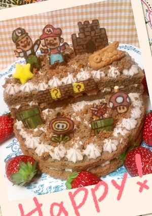 キャラデコケーキ＊スーパーマリオ-レシピのメイン写真
