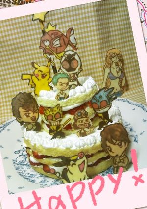 子ども喜ぶキャラデコ２段ケーキ-レシピのメイン写真