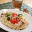 残りご飯で♪えのきとソーセージのリゾット
