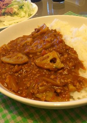 15分で完成！蓮根と挽き肉のトマトカレー-レシピのメイン写真