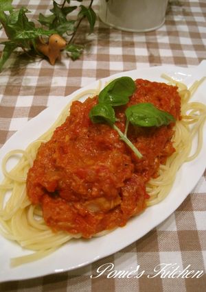 我が家の定番☆ツナ入りトマトパスタ-レシピのメイン写真