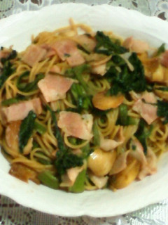 ホウレン草とベーコンのにんにく醤油パスタ-レシピのメイン写真