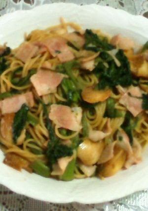 ホウレン草とベーコンのにんにく醤油パスタ-レシピのメイン写真