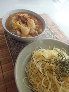 鶏南蛮のかき玉つけパスタ-レシピのメイン写真