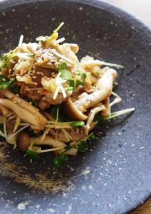 豚としめじ　ザーサイの葱和え-レシピのメイン写真