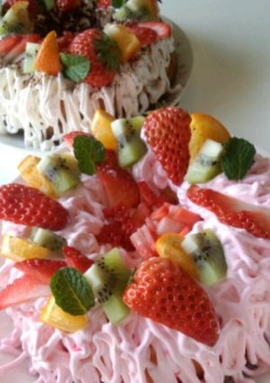 ヤマザキのシフォンケーキを使って、ケーキ-レシピのメイン写真