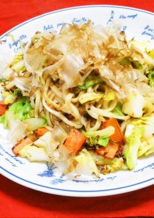 じゃこと春キャベツのさっぱり焼きうどん-レシピのメイン写真