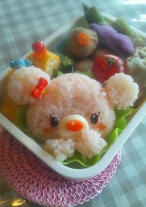 キャラ弁*桜色くまちゃんのお弁当-レシピのメイン写真