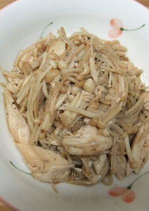 ササミとえのきのレンジ蒸し-レシピのメイン写真