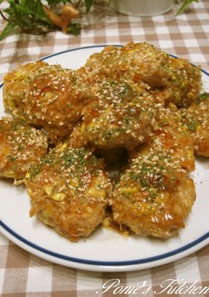 ごま香る☆野菜たっぷりシャキシャキつくね-レシピのメイン写真