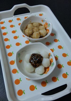 ご飯だんご・二色だれ（みたらし＆味噌）-レシピのメイン写真