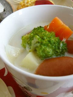 朝食やブランチに具だくさんミルクスープ-レシピのメイン写真