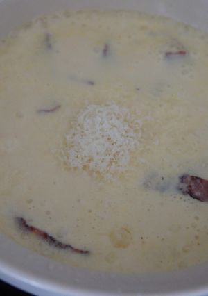 土鍋でつけ麺カルボナーラ-レシピのメイン写真