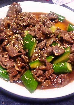 牛肉と胡瓜のオイスターソース炒め-レシピのメイン写真