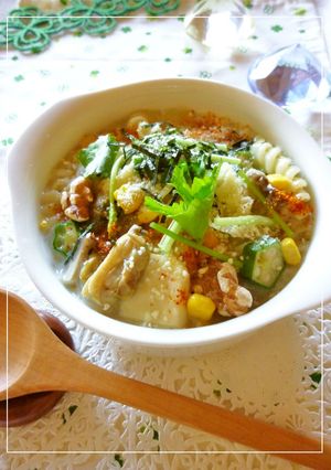 あさりと野菜の和風クリームスープパスタ-レシピのメイン写真