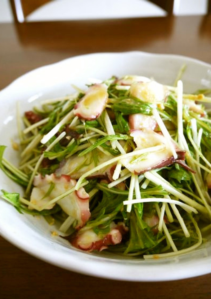 【簡単レシピ】タコと水菜の酢みそ和え♪-レシピのメイン写真