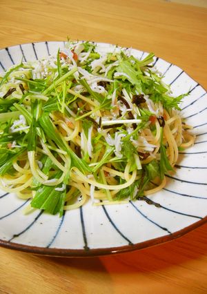 シラスと水菜のさっぱり和風パスタ♬-レシピのメイン写真