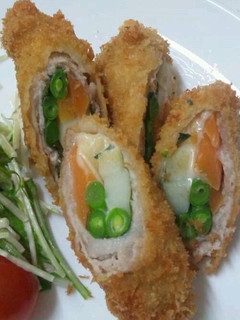 大葉とチーズがポイント♪野菜肉巻き揚げ☆-レシピのメイン写真