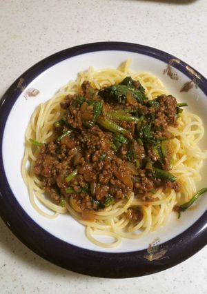 ほうれん草入りミートソーススパゲティ-レシピのメイン写真