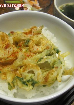 ちくわと桜えびと三つ葉かき揚げ丼-レシピのメイン写真