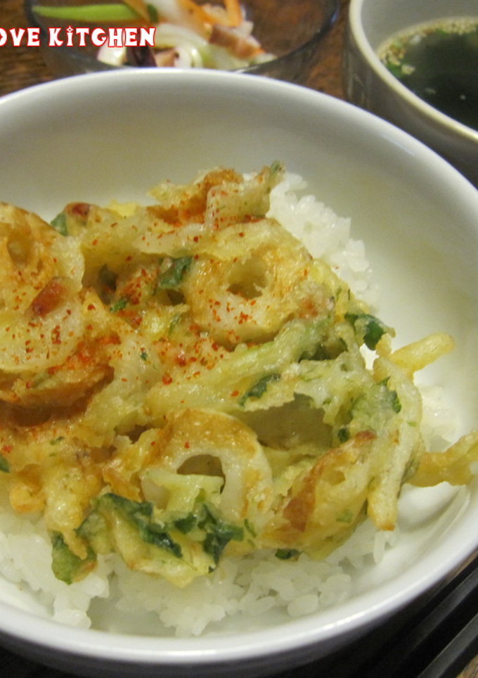 ちくわと桜えびと三つ葉かき揚げ丼-レシピのメイン写真