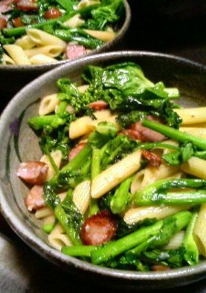 プレ農家めし◆塩麹ウインナ菜の花のパスタ-レシピのメイン写真