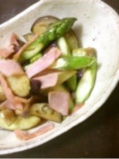 簡単!茄子とアスパラの炒め物-レシピのメイン写真