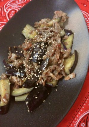 なすび苦手を克服！豚ナス梅味噌炒め-レシピのメイン写真