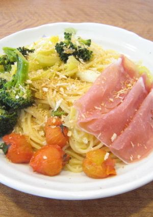 春野菜と生ハムのパスタ-レシピのメイン写真