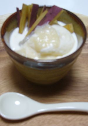 バニラアイスの塩麹がけ　さつま芋添え-レシピのメイン写真