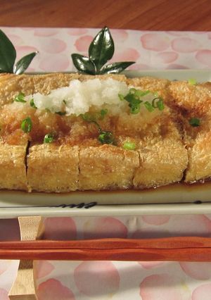 豆撰栃尾の油揚げステーキ-レシピのメイン写真