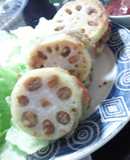 レンコンの野菜たっぷりはさみ揚げ