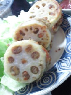 レンコンの野菜たっぷりはさみ揚げ-レシピのメイン写真